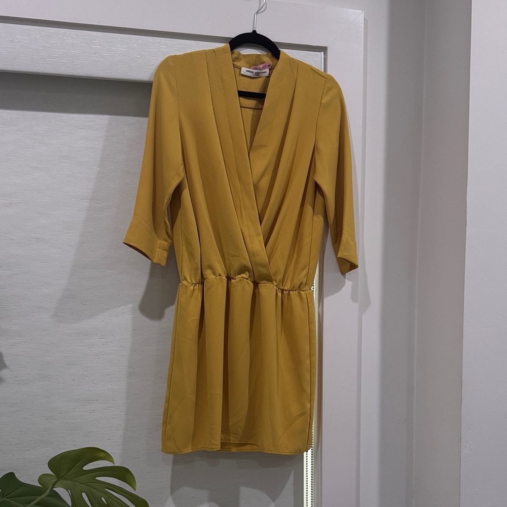 Stylish Mustard Yellow Wrap Dress
